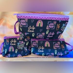 3pc Handmade Bags “Girl Power” with handles.